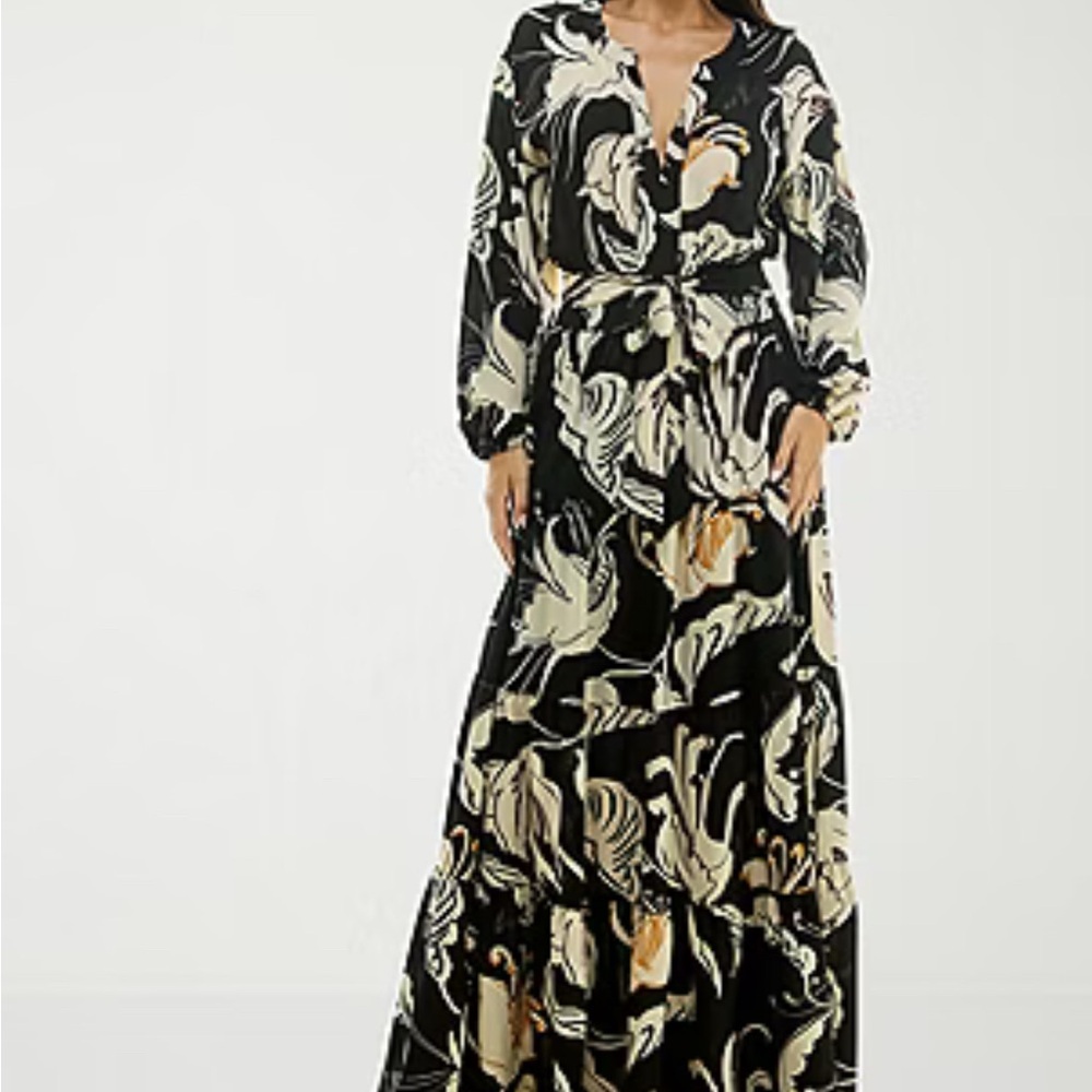 Premier Amour Maxi Floral Dress Size 4 Floral Romantic Flowy Black New $89 - Picture 1 of 7